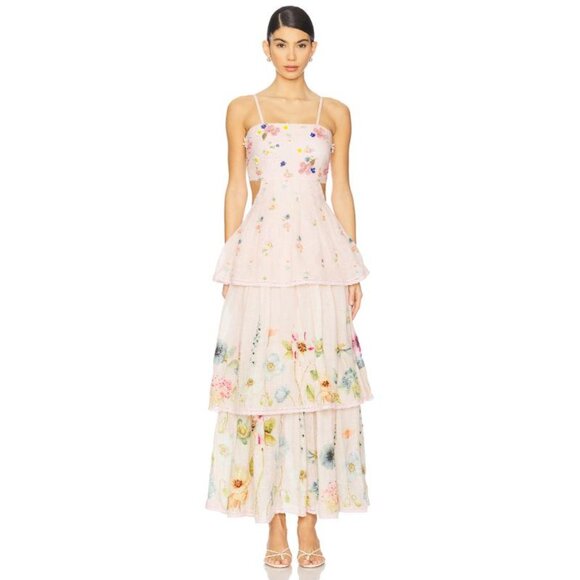 Là Fuori Dresses & Skirts - NWT LA FUORI Garden Gala Tier Dress in Pink Multi Floral